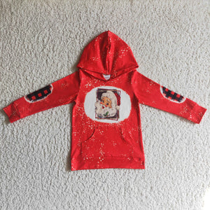 GT0052 red santa claus christmas clothes hoodies shirt top