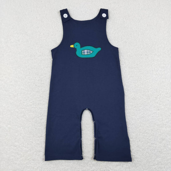 SR0677 baby boy clothes mallard duck embroidery navy boy summer romper jumpsuit