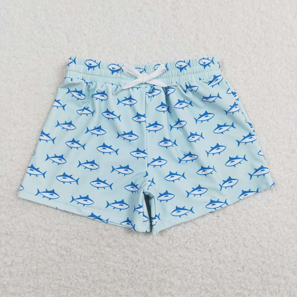 S0171 3-6M to 6-7T RTS baby boy clothes boy swim shorts shark swimwear bathing shorts