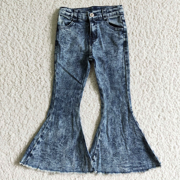 P0008 baby girl clothes blue jeans bell bottom pant 2