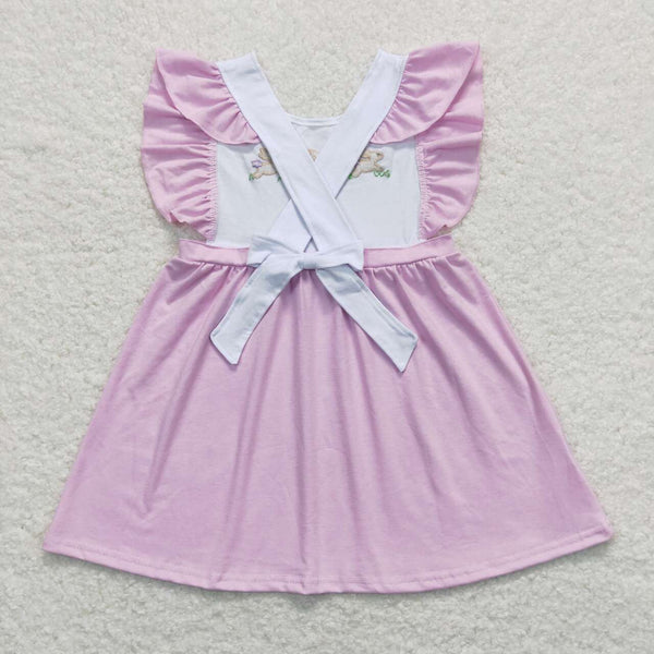 GSD0569 kids clothes girls embroidery bunny  girl easter dress girl easter clothes