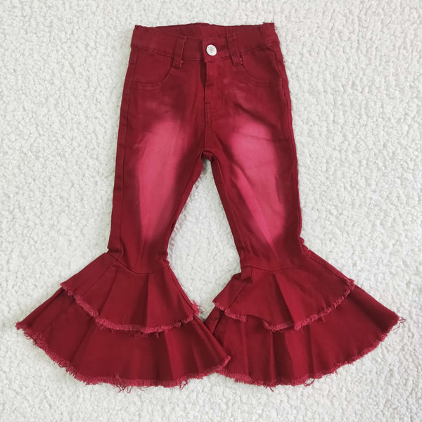 P0004 girl red denim jeans