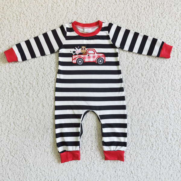 LR0016 baby boy clothes winter farm truck romper-promotion 2025.10.11 $5.5