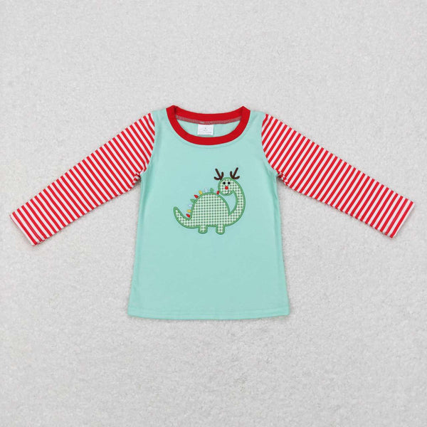 BT0422 baby boy clothes heart dinosaur embroidery boy valentines day shirt top