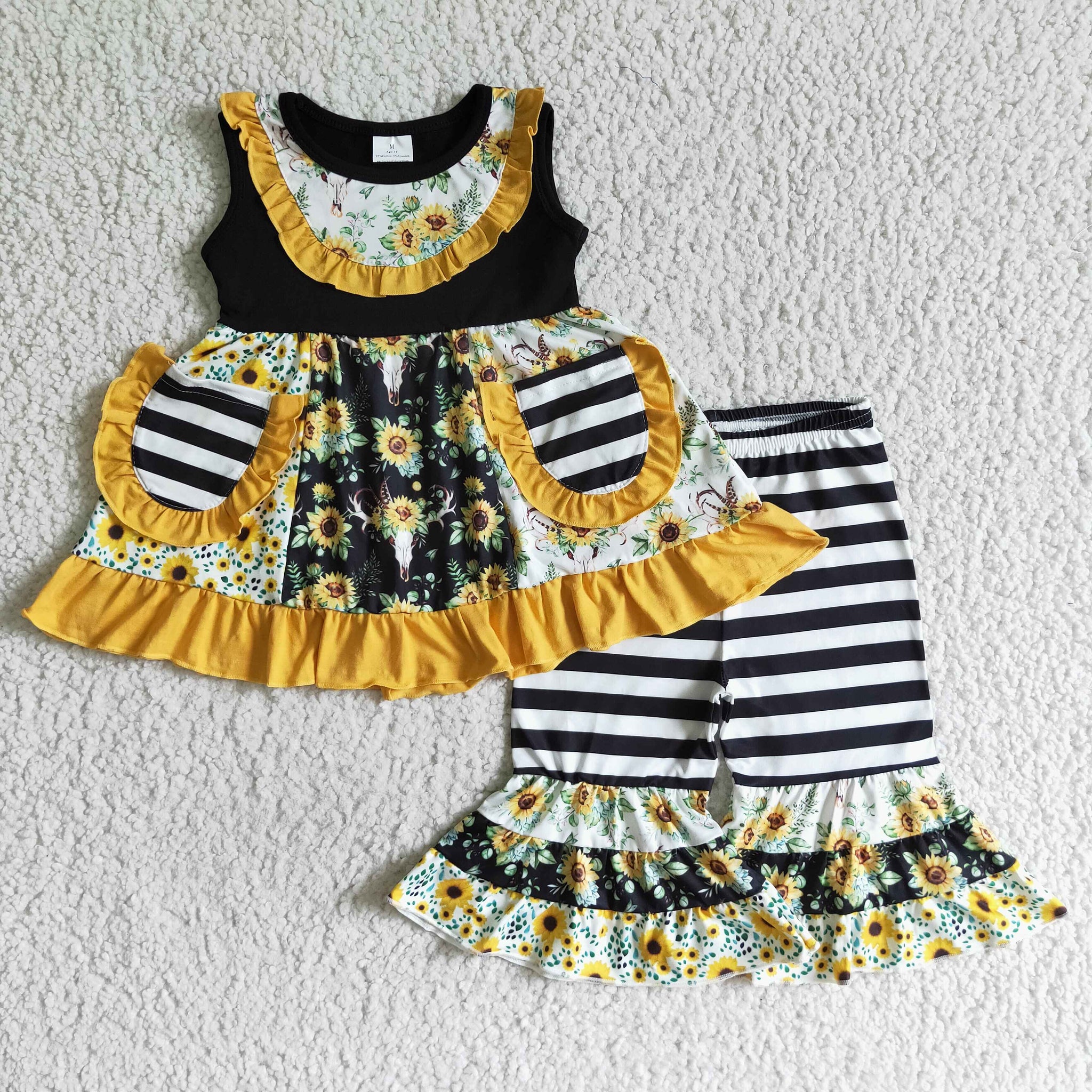 A6-15 sunflower sleeveless fall spring set