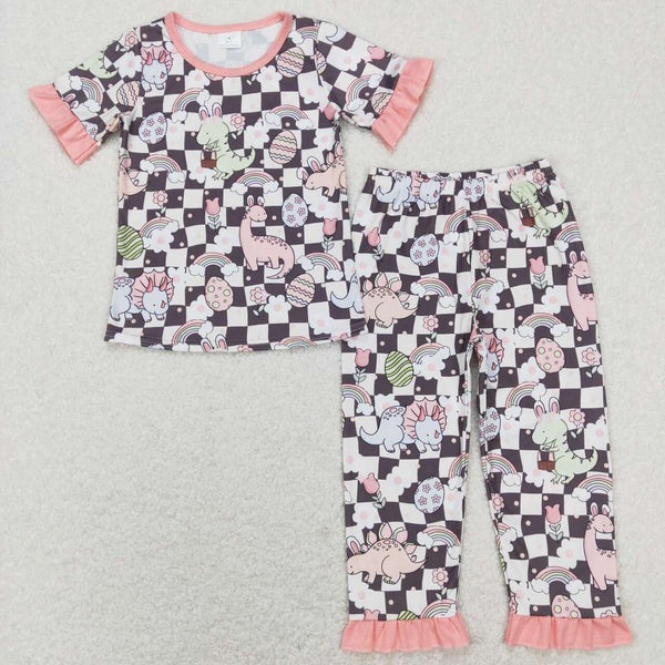 GSPO1203 baby girl clothes egg dinosaur rose toddler easter outfit