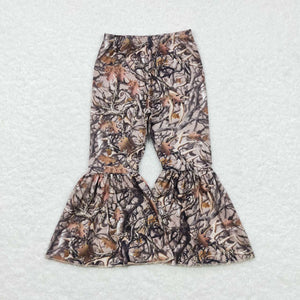 P0309 RTS toddler girl clothes camo hunting  bell bottom flare pant