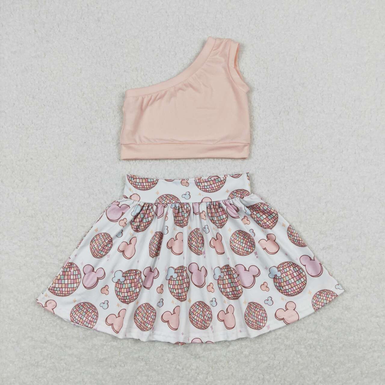 GSD0875 RTS baby girl clothes cartoon mouse toddler girl summer outfit infant skirt set