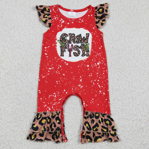 SR0149 baby clothes red crawfish summer romper-promotion 2025.4.26 $5.5