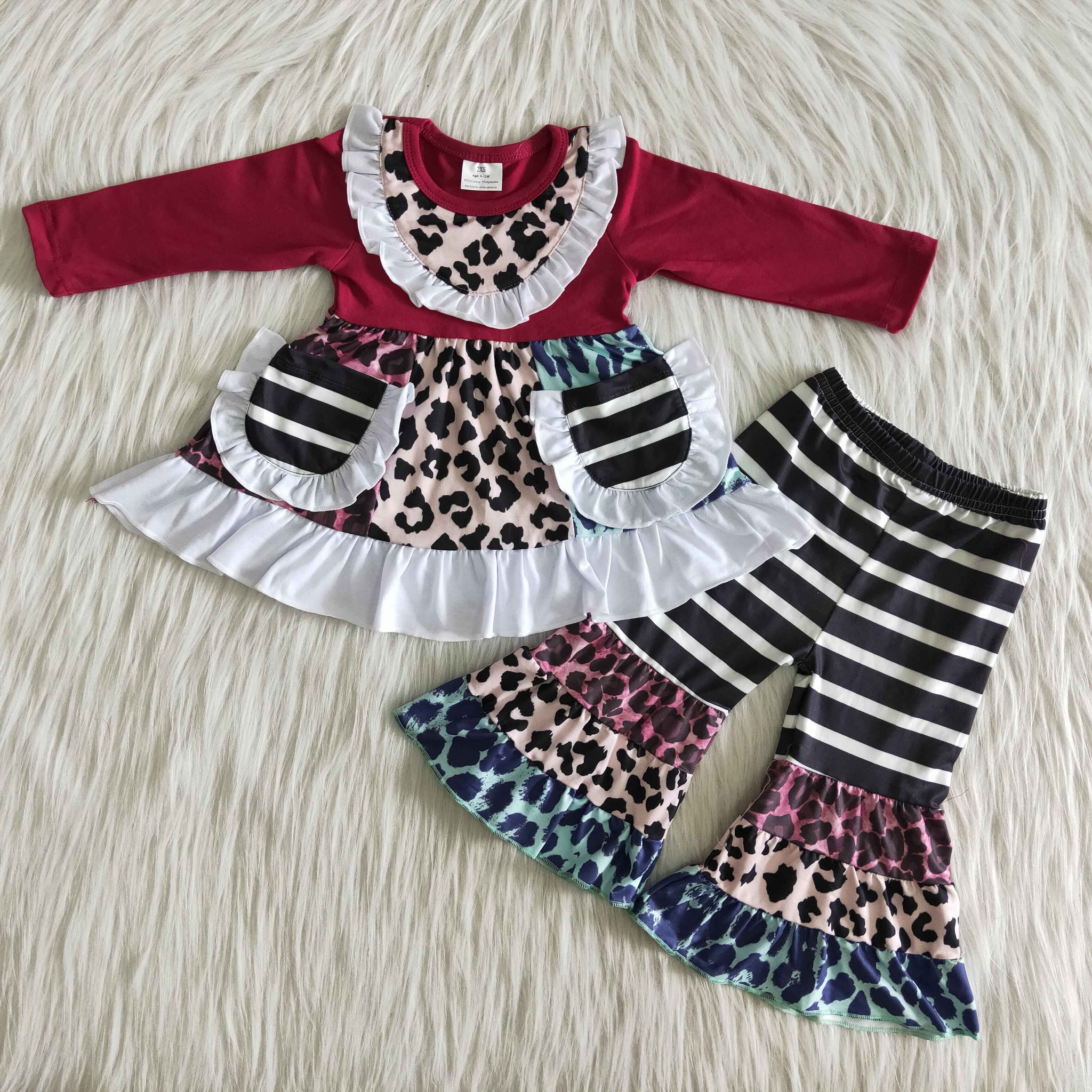 6 A22-18 baby girl clothes leopard pocket leopard winter outfits-promotion 2023.11.11