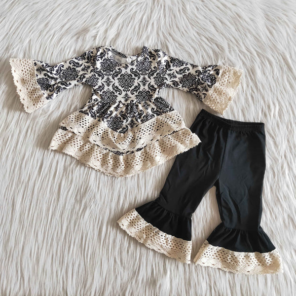 6 A11-16 girl black lace winter long sleeve set-promotion 2023.12.23