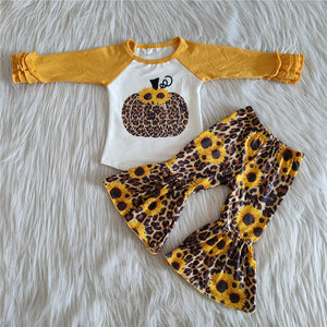 6 A15-28 girls sunflower yellow leopard pumpkin halloween set-promotion 2023.9.11