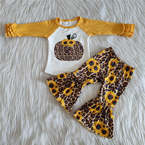 6 A15-28 girls sunflower yellow leopard pumpkin halloween set-promotion 2023.9.11