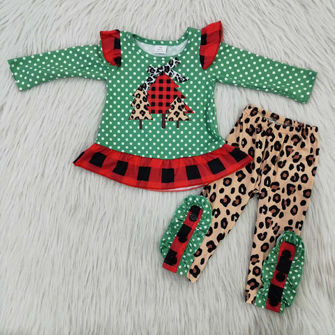 6 B8-17 girl green tree christmas winter set