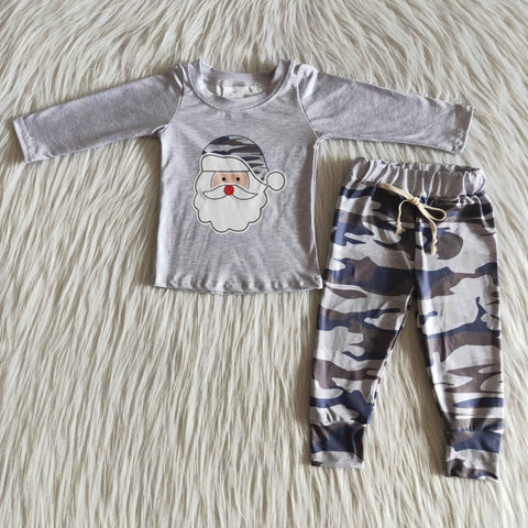 boy grey santa claus christmas winter set