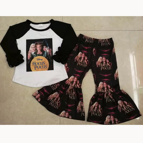 girl halloween black long sleeve cartoon set