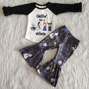 6 A28-27 RTS baby girl clothes black disney winter long sleeve set cartoon girl halloween clothes-promotion 2024.8.31 $2.99