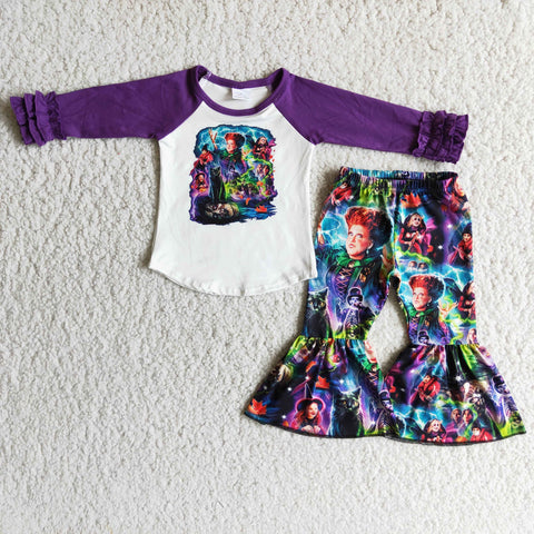 6 B5-19 girl halloween purple long sleeve set