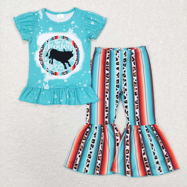 GSPO1051 baby girl clothes rodeo toddler bell bottom outfit western clothes