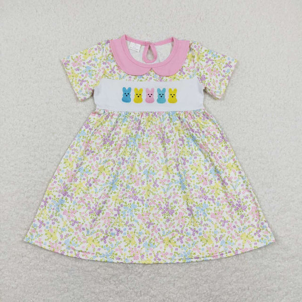GSD0649 baby girl clothes bunny rabbit embroidery toddler easter dresses baby easter clothes