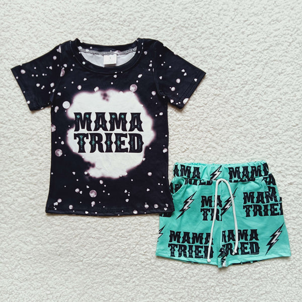 BSSO0200 toddler boy clothes mama tired girl summer outfit