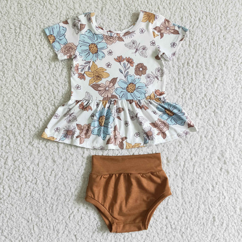 GBO0032 baby girl clothes floral summer bummies set-promotion 2025.3.8 $5.5