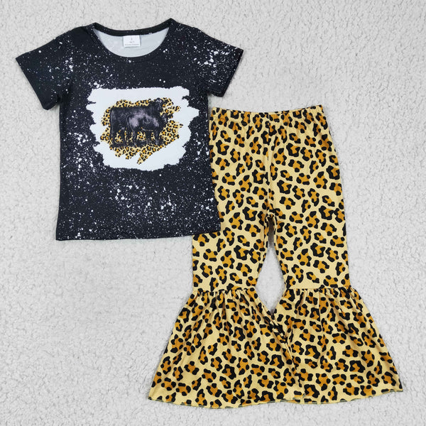 GSPO0352 baby girl clothes leopard fall spring outfits