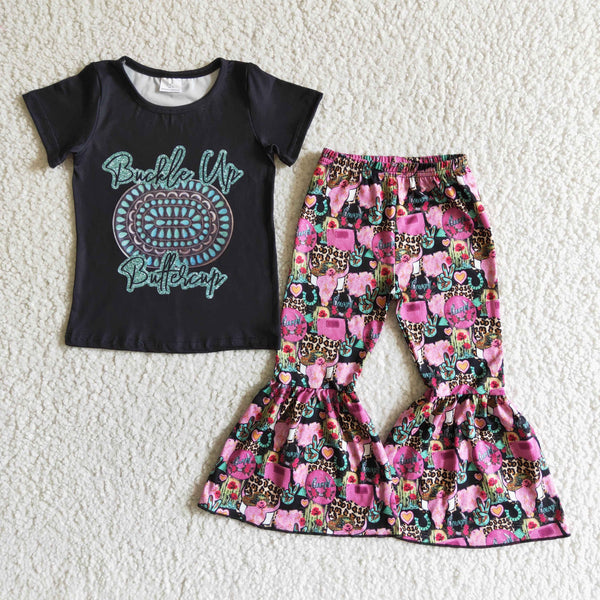 kids clothes black short sleeve fall spring set-promotion 2024.6.8 $5.5