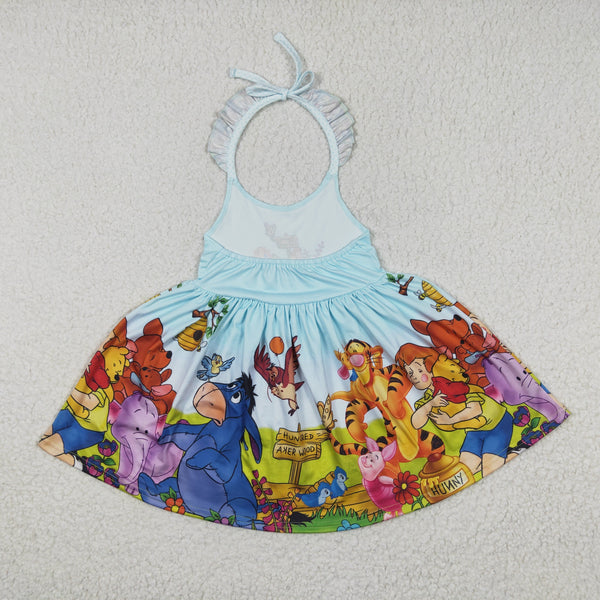 GSD0271 kids clothes girls cartoon twirl summer dress