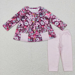 GLP0995 toddler girl clothes floral pocket girl winter outfit 1