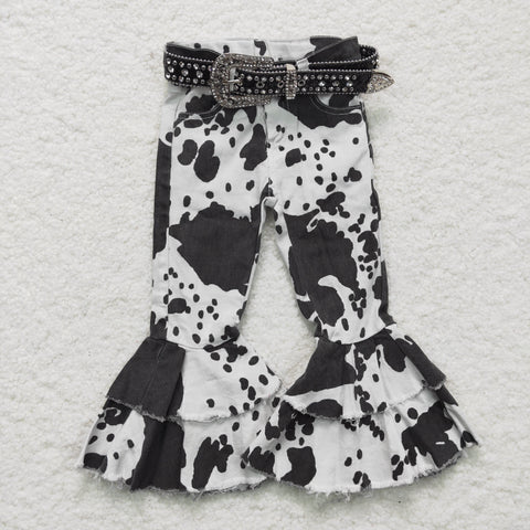 P0001 RTS baby girl clothes cow denim pants bell bottom pant jeans