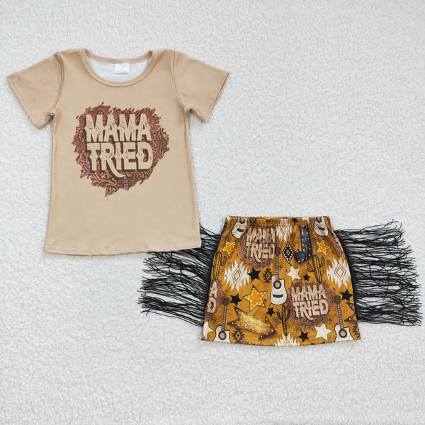GSD0286 kids clothes girls mama tired tassel skirt outfits-promotion 2025.5.17 $5.5