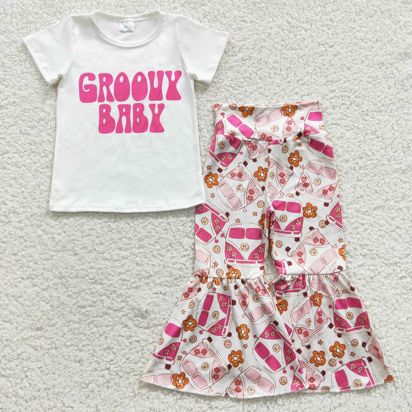 GSPO0718 baby girl clothes toddler girl bell bottom outfit