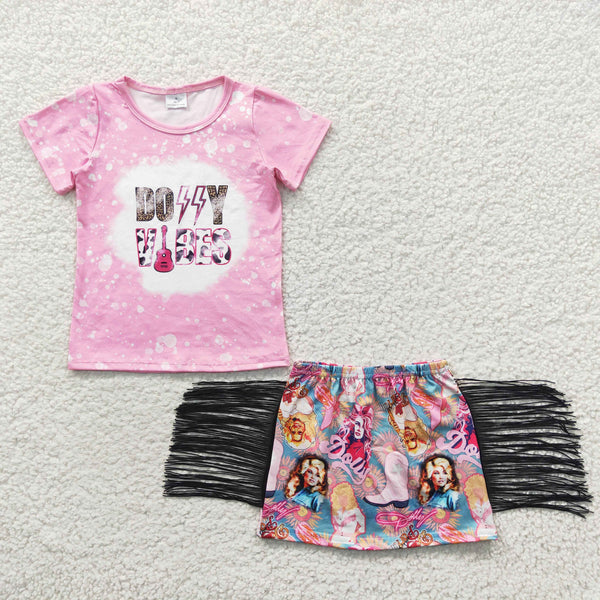 GSD0317 toddler girl clothes summer outfit tassel girl skirt set