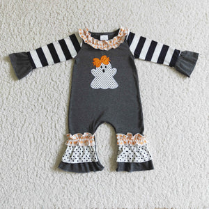 LR0129 embroidery girl halloween ghost romper