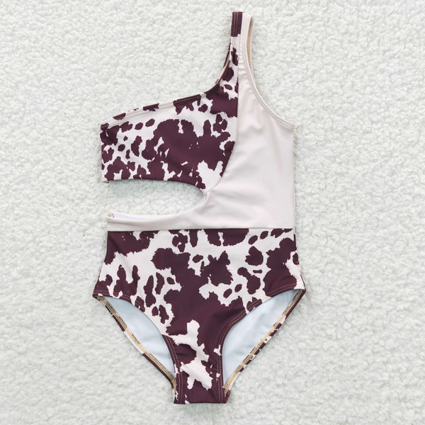 S0129 baby girl clothes cow summer swimsuit swimwear