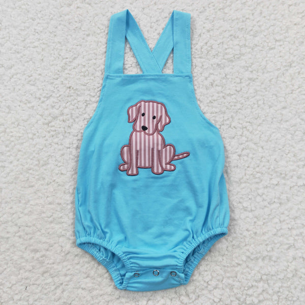 SR0311 baby boy clothes dog embroidery summer bubble