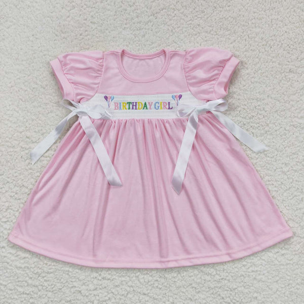 GSD0433 kids clothes girls smock embroidery girl happy birthday dress