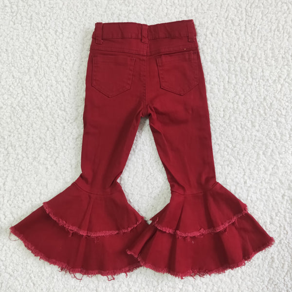 P0004 girl red denim jeans