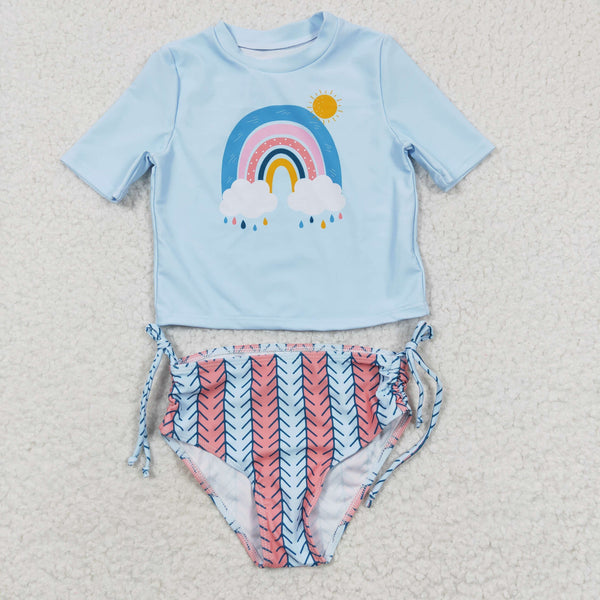 S0115 baby girl clothes rainbow summer swimsuit swimwear