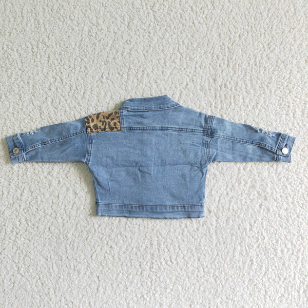 girl clothing denim leopard coat