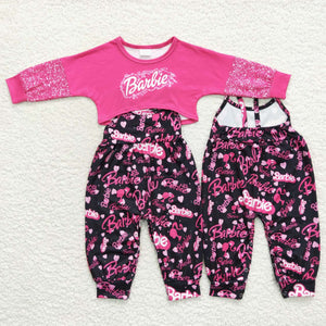 GLP0685 toddler girl clothes hot pink girl winter outfit