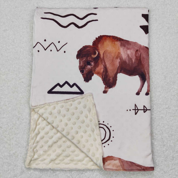 BL0068 baby newborn highland cow farm blanket