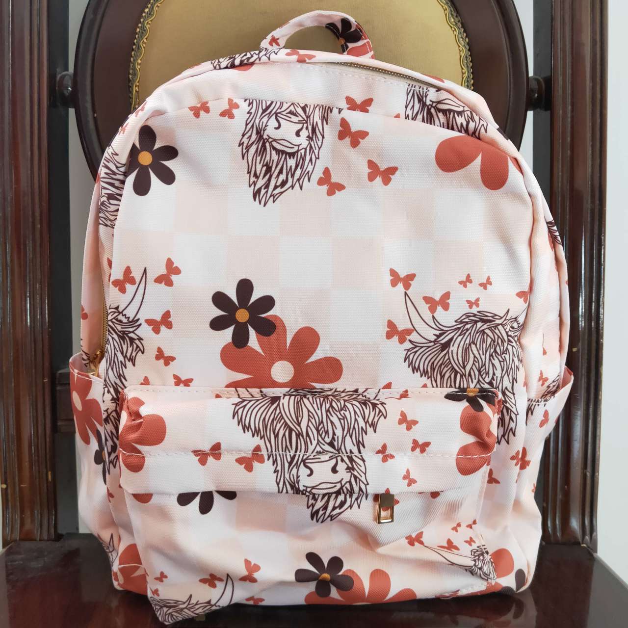 BA0074 toddler backpack flower girl gift back to school cow farm preschool bag