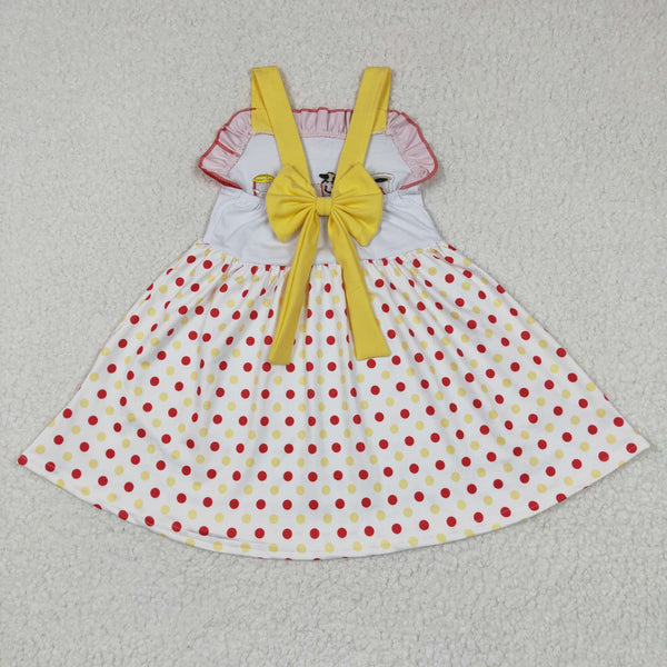 GSD0203 kids clothes girls embroidery cow farm summer dress flower girl dress