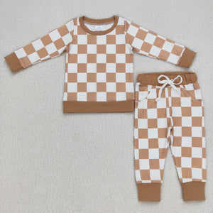 BLP0270 toddler boy clothes plaid boy winter pajamas set-promotion 2024.12.14 $5.5