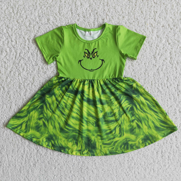 E3-3 christmas green short sleeve dress-promotion 2024.11.9 $5.5