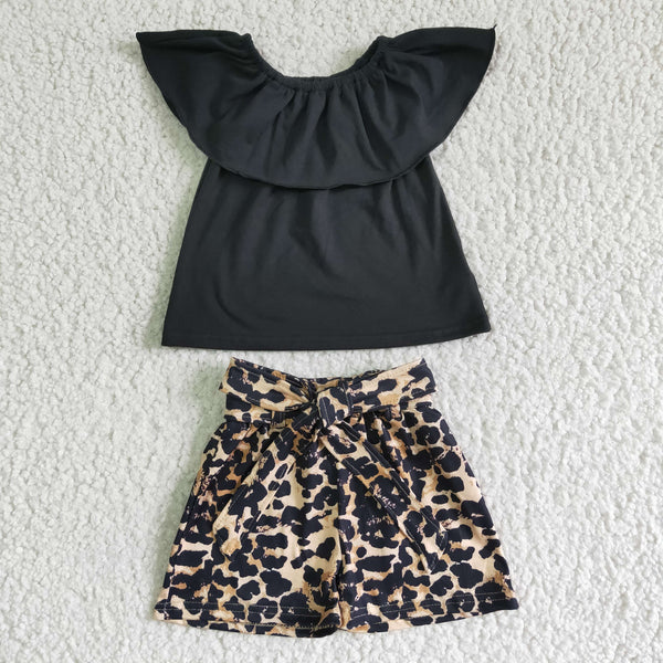 GSSO0082 kids clothing girls black leopard girl summer outfit-promotion 2024.5.18 $5.5