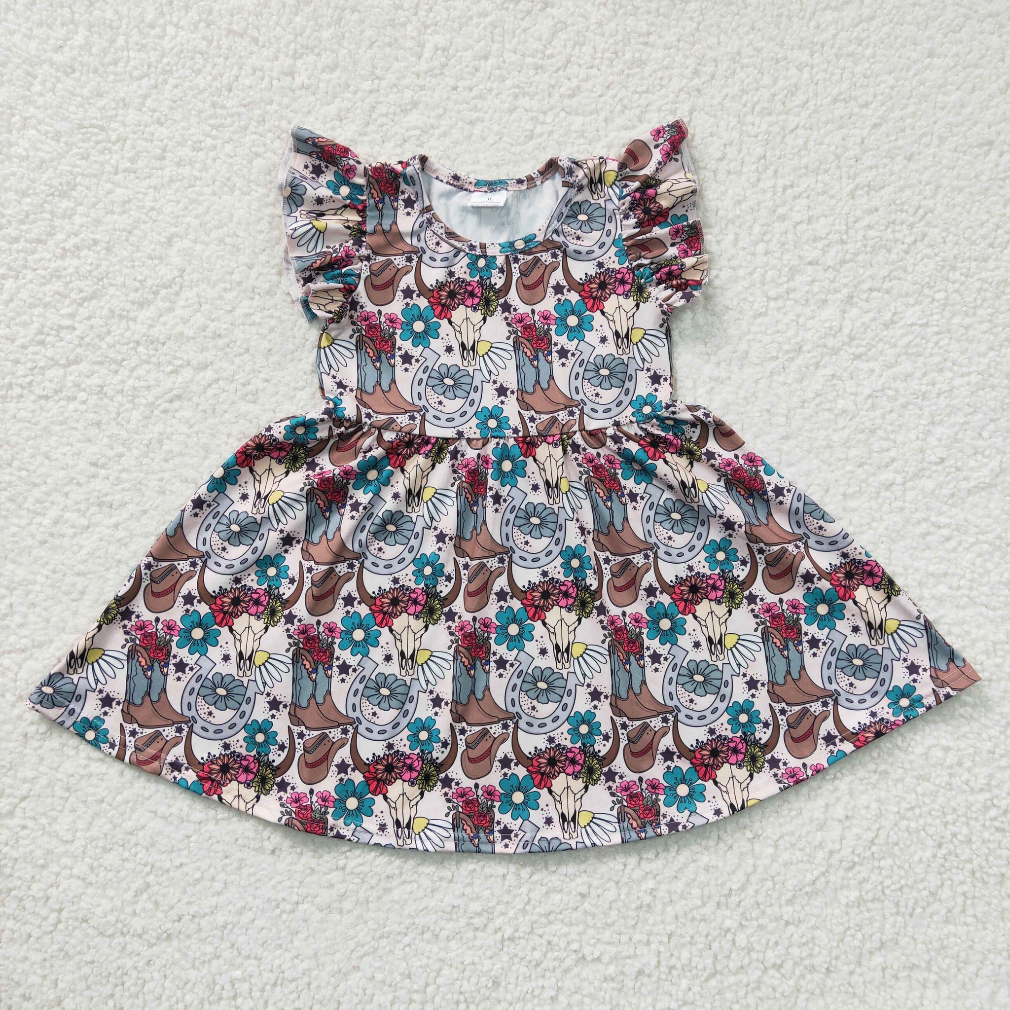 GSD0165 baby girl clothes summer dress cow pearl dress-promotion 6.1 $5.5