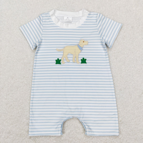 SR0526 baby boy clothes toddler dog clothes embroidery boy summer romper